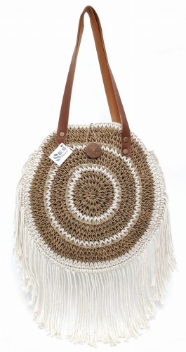 Torebka-damska-koszyk-pleciona-słomiana-okrągła-duża-z-trawy-morskiej-boho-z-frędzlami-makrama-wegańska-plażowa-wakacyjna-na-lato-letnia-kolor-naturalny-beżowy-biały-SBagNatural.pl