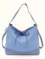 Torebka Jeansowa Damska Worek Pojemna Modna Do Pracy Z Kosmetyczką Na Ramię Z Paskiem Wegańska Z Jeansu Kolor Niebieski SBagNatural.pl