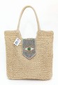 Torebka Koszyk Duża Pleciona Na Plażę Boho Letnia Pojemna A4 Lekka Na Ramię Zdobiona Koralikami Wegańska Ekologiczna Zapinana Na Zamek Na Lato Plażowa Słomiana Z Rafii Kolor Jasny Beżowy Ecru SBagNatural.pl