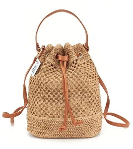 Torebka Worek Pleciona Koszyk Boho z Rafii Lekka Pojemna Na Lato
