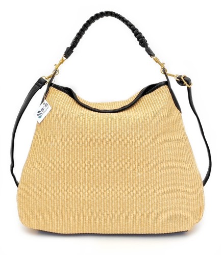 Torebka Koszyk Pleciona Shopperka Duża XXL Boho Pojemna Słomiana Letnia Miejska Do Pracy Na Ramię Pojemna Praktyczna Wegańska Ekologiczna Na Lato Letnia Kolor Naturalny Beżowy SBagNatural.pl