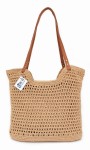 Torebka Damska Makrama Boho A4 Pleciona Na Ramię Na Lato Pojemna Szydełkowa