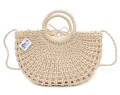 Torebka Koszyk Pleciona Boho Z Rafii Słomiana Do Ręki Na Ramię Średnia Pojemna Na Lato Wegańska Letnia Plażowa Ażurowa Kolor Jasny Beż Ecru SBagNatural.pl