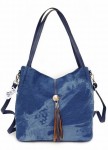 Jeansowa Torebka Damska A4 Worek Shopper Pojemna Praktyczna
