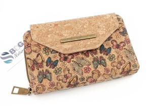 Wegański Portfel Korkowy Średni Modny Elegancki Ultralekki EKO z Korka na Karty