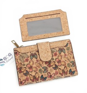 Portfel Korkowy Średni Wegański Ultralekki Na Karty Damski Eko Prezent Z Korka