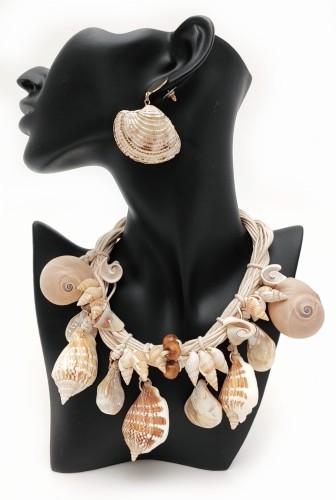 Naszyjnik-muszle-muszelki-handmade-sznurkowy-premium-boho-sbagnatural-na prezezt-biżuteria-wegańska-wakacyjny-plażowy-letni-statement-kolor-Beżowy-naturalny-SbagNatural.pl