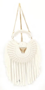 Torebka Makrama BOHO Pleciona Letnia z Frędzlami Listonoszka Elegancka