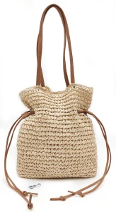 Torebka Letnia HOBO Pleciona Koszyk Worek Rafia Boho A4