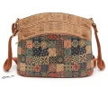 Eko-Torebka-Damska-Listonoszka-Korkowa-Trzykomorowa-Wegańska-Praktyczna-Lekka-Pojemna-Crossbody-Z-Wzorkami-Na-Prezent-Codzienna-Ekologiczna-Kolor-Beżowa-Wzór-Azulejo- Multicolor-SBagNatural.pl